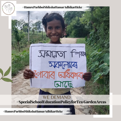 Children Expressing their demands for an equal education Right