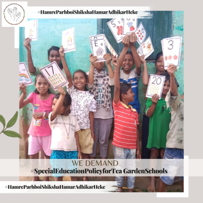Children from Tea Garden areas expressing their Right to Education